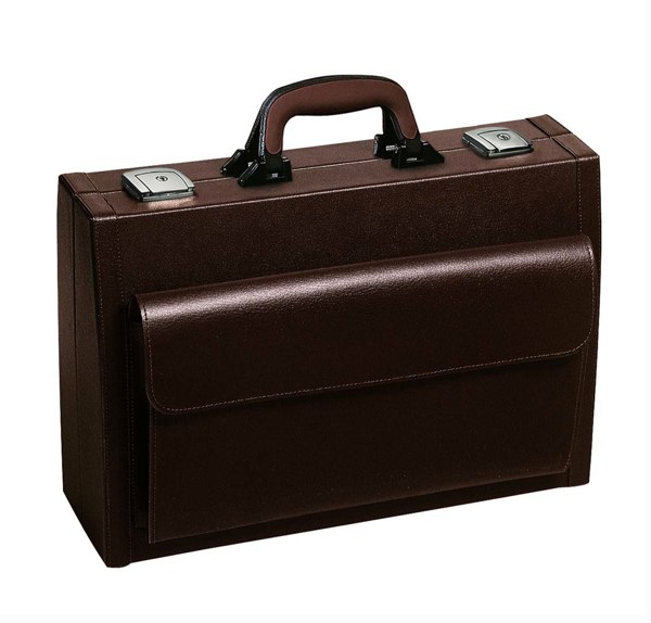 PICCOLA, klasický lékařský kufřík, koženka, barva ČERNÁ, délka 41 cm