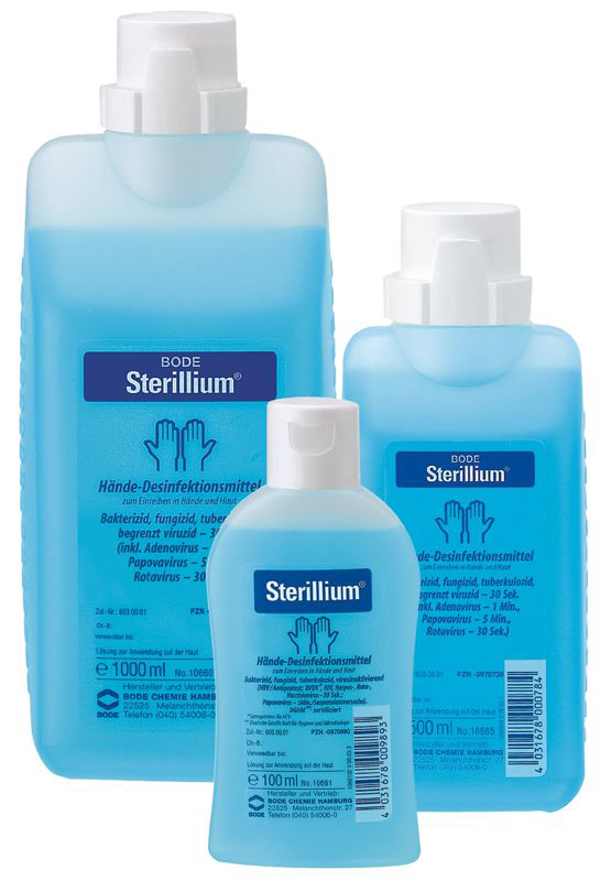 STERILLIUM, účinná dezinfekce rukou, láhev 1000 ml
