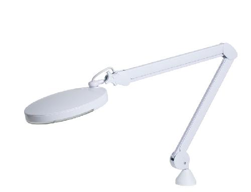 LUPA LED H.F., vyšetřovací lampa s lupou, osvětlení LED diodami, svorka na stůl