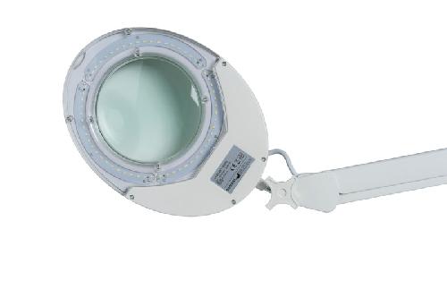 LUPA LED H.F., vyšetřovací lampa s lupou, osvětlení LED diodami, svorka na stůl