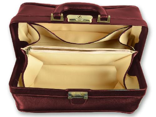 MEDICA, lékařská brašna, kůže/polyester, barva BURGUNDY