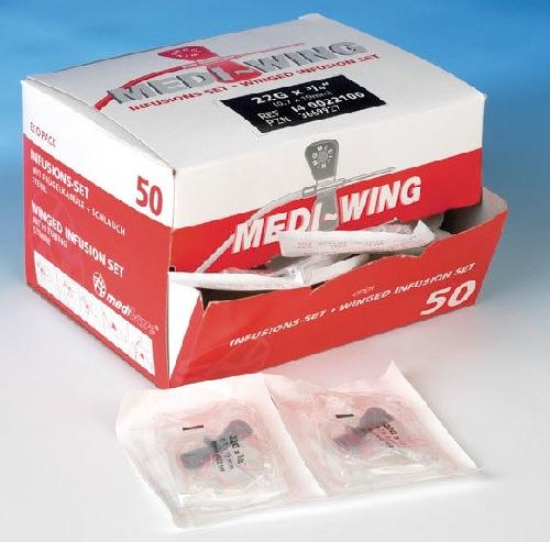 WING-FLO, křídlatá jehla s hadičkou, 0,80 x 19 mm, 21G, zelená, 50 ks