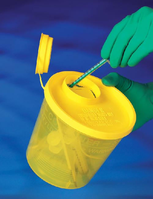 SERVOBOX PLUS, speciální průhledná nádoba na použité jehly a stříkačky, 500 ml